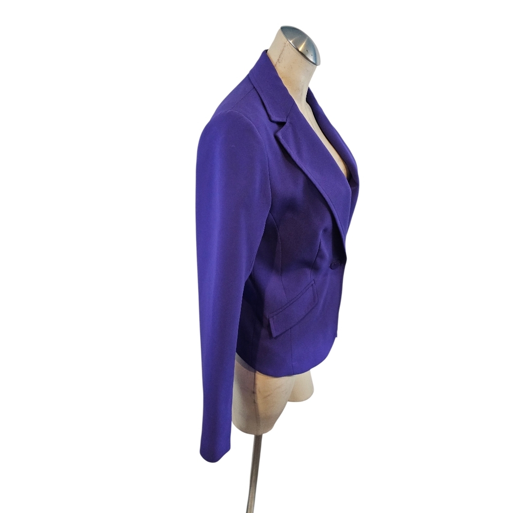 Trina Turk Size 8 Purple Blazer Single Button Closure Jacket - Picture 6 of 10